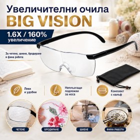 Увеличителни очила Zoom Big Vision 160% с 1.6X увеличение за четене и шиене-1